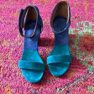 Jeffrey Campbell Blue and Teal Heeled Sandals